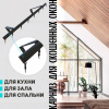 Карниз для скошенных окон, однорядный, черный, с кронштейнами 15 см